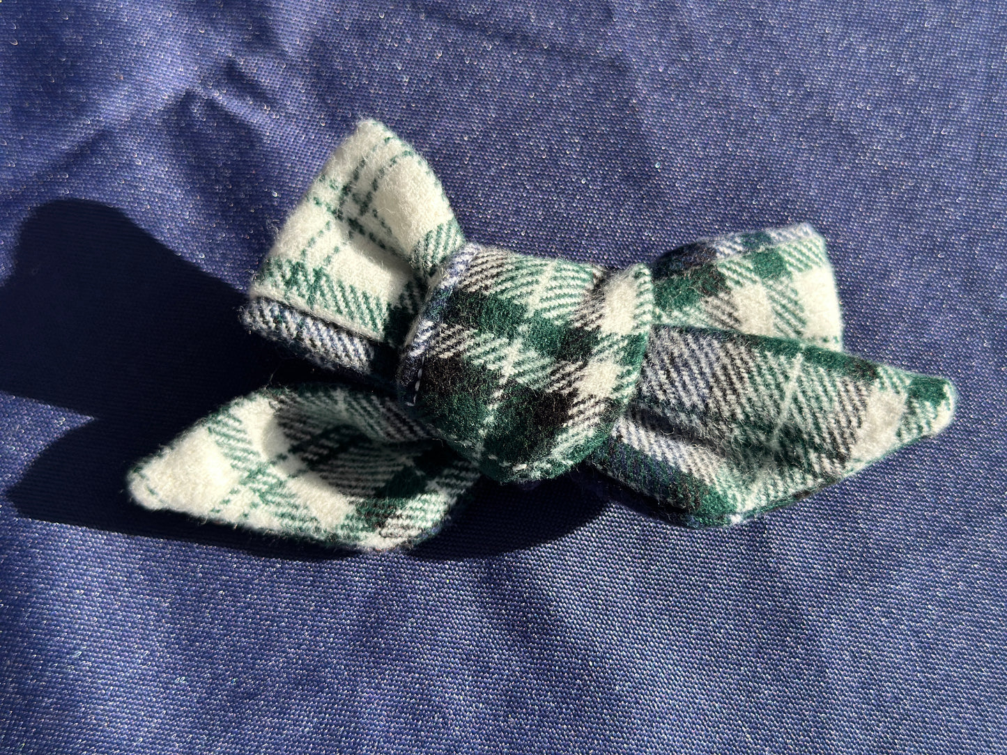 Blue and Green Plaid Scrunchie