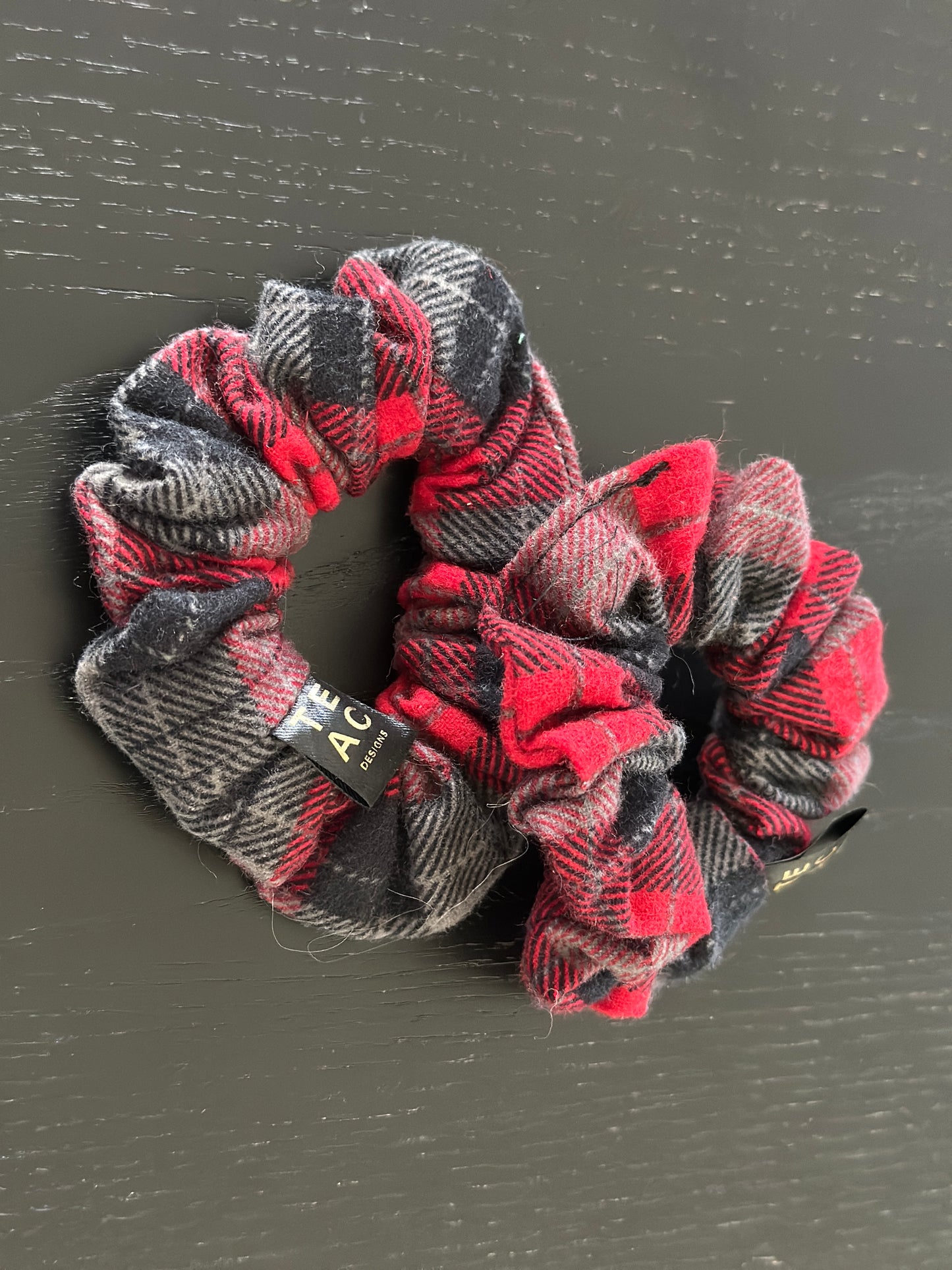 Red and Black Plaid Scrunchie