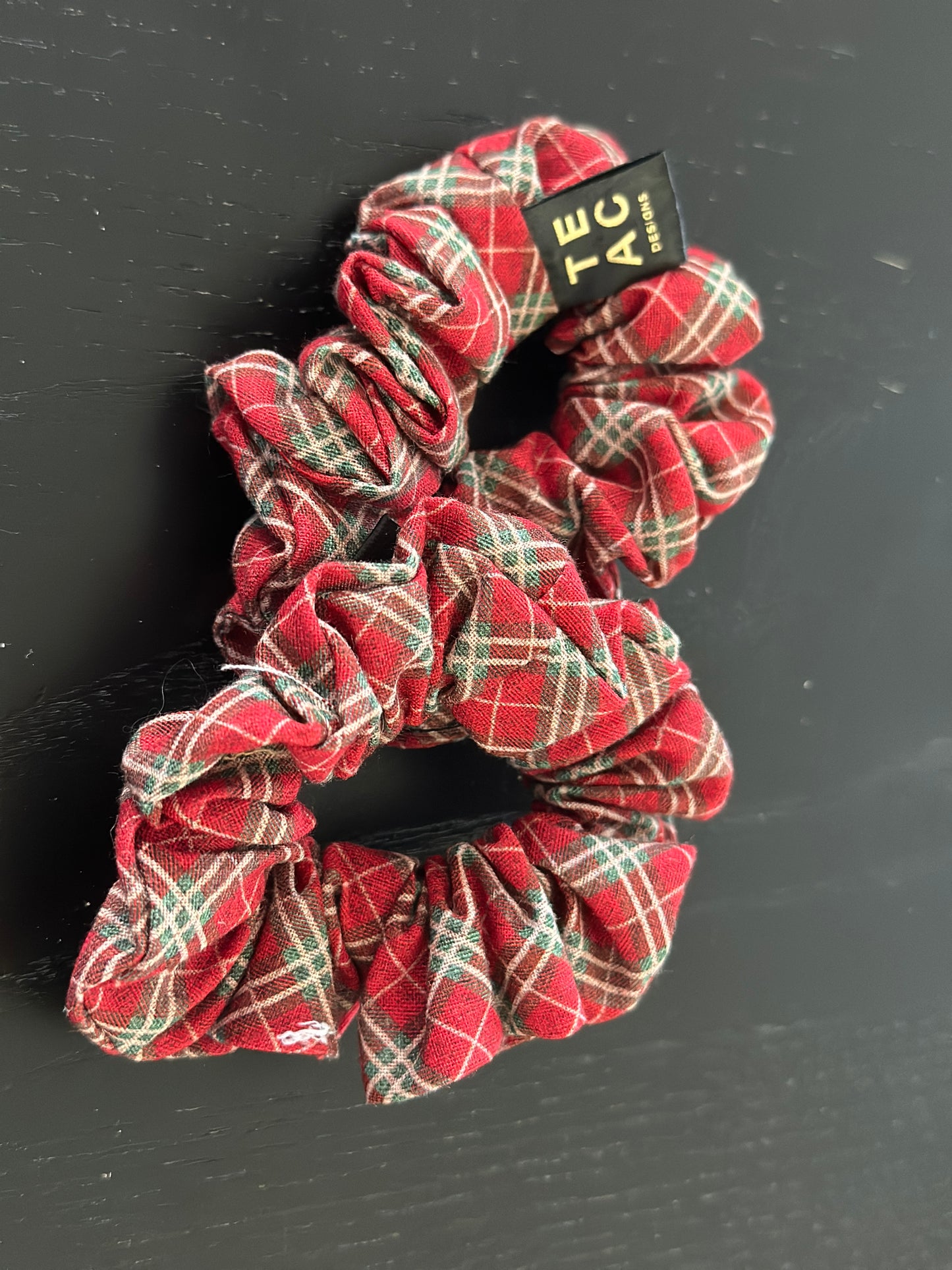 Red and Green Small Plaid Scrunchie