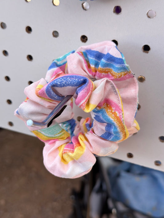 Pink Rainbow Scrunchie