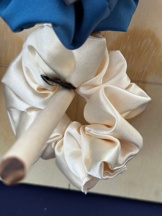 Cream Satin Scrunchie (XL)